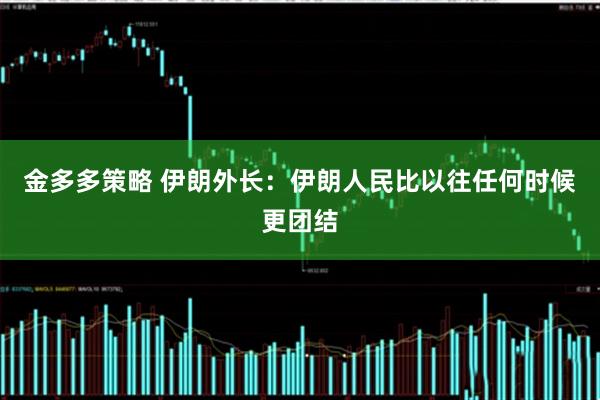 金多多策略 伊朗外长：伊朗人民比以往任何时候更团结